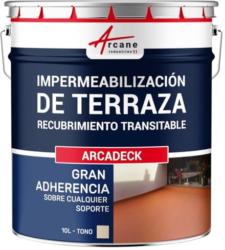 ARCANE INDUSTRIES Peinture résine d'étanchiété terrasse Exterieur - Peinture étanche circulable pour Sol extérieur : ARCATERRASSE - 10 L Sable