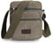 Bolso Bandolera de Lona para Hombre, Bolsa de Honda Bandolera Bolsillos múltiples Gran Capacidad con Bolsillos Finos con Cremallera (Verde Militar)