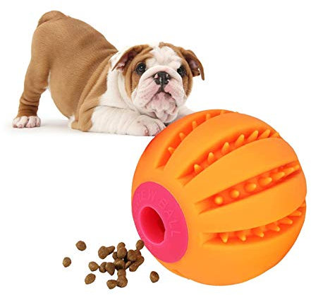 LaRoo Hundeball, Hundespielzeug Interaktive Haustiere Hunde Snackball Spielzeug mit Futter für Kleine, Mittlerer und Große Hunde (6.5cm Ball Orange)