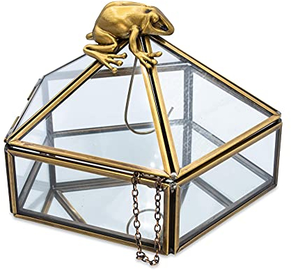 Harry Potter Joyero organizador de rana de chocolate dorado | Bandeja de joyería para collares, anillos, pulseras | Esenciales para decoración del hogar | Regalos del mundo mágico