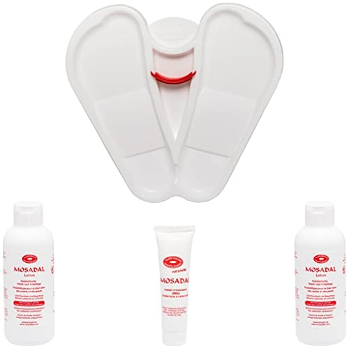 Mosadal Fußpflege Profi Set 4 teilig mit 2x Mosadal Lotion 250 ml, 1x Mosadal Creme Hydratante mit Urea, 1x Mosadal Fußwanne
