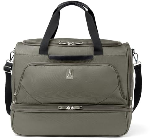 Travelpro Maxlite 5 Softside Carry-on Weekender with Drop-Bottom Compartment, Lightweight Overnight Travel Duffel Bag, Men and Women, Slate Green, 19-Inch