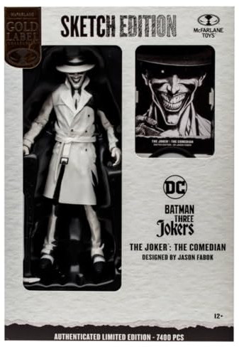 McFarlane Batman: Three Jokers DC Multiverse Actionfigur The Joker: The Comedian Sketch Edition (Gold Label) 18 cm