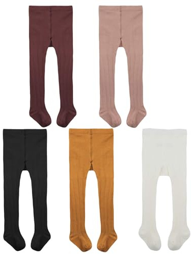 Century Star Collants en coton pour bébé garçon et fille, Noir, blanc, jaune, rose, violet foncé, 6-12 mois