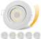 cloksh LED Einbaustrahler 230V Flach Dimmbar LED Spots 6W IP44 Bad Einbauleuchten Weiß Deckenspots Deckenstrahler,Warmweiß 3000K Schwenkbar Einbauspots für Badezimmer Küche Wohnzimmer,6er Set