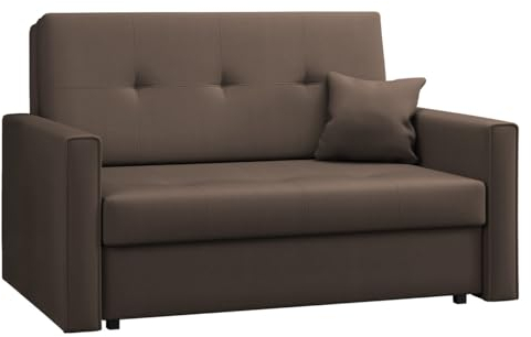 Mirjan24 Sofa Viva Bis II mit Schlaffunktion, 2 Sitzer Polstersofa mit Bettkasten inkl. Kissen, Schlafsofa Sofagarnitur, Bettsofa, Wohnlandschaft, Farbauswahl (Manila 05)