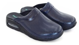 Terlik Sabo Air ST328 Zuecos de Cuero Mules Zapatillas Zapatos Sabot, Hombre, Azul Marino, EU 43