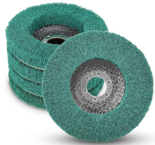 NuoDunco Lot de 5 disques abrasifs à lamelles en fibre de nylon de 11,4 x 2,2 cm - Grain 180 - Pour enlever la rouille et nettoyer