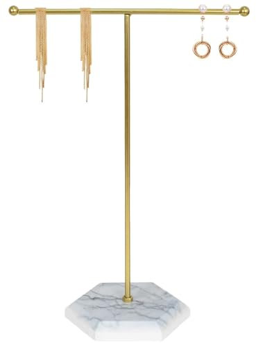 sinzau Puesto de Joyería,Porta Collares, Porta Joyas, Porta Cadenas, Soporte para Joyas, Soporte para Joyas de Metal, para Collares, Pulseras, Aretes, Anillos, Relojes, etc Oro