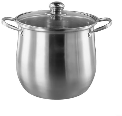 Oniissy Olla de Sopa de Gran Capacidad 201 de Acero Inoxidable, Cocina al Vapor y Cocina, Olla Grande Profunda, Resistente y Alta