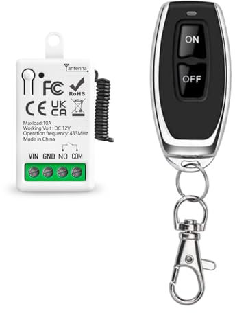 Tedeligo 433Mhz Universal DC 12V 1CH Interruptor De Control Remoto Inalámbrico Módulo Receptor De Relé RF Con 1 Transmisore, Controlador De Contacto Seco Pasivo, Para Sistema De Puerta De Garaje