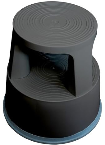 Westcott Rollhocker Schwarz | Tritthocker mit 3 Gleitrollen | Stopautomatik bei Belastung | max. 150kg | Montage ohne Werkzeug | E-91002 00