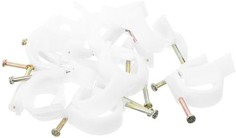 Operitacx 50pezzi Graffette Per Ethernet Supporto Per Coassiali Fermacavi in Graffette Per Fissaggio Per Tv e Prolunghe
