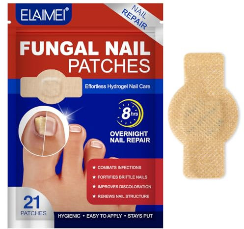 21pcs Fungal Nail Patches Toenail Fungus Cleansing Extra Strength, 8-Hour Overnight Nail Repair Effortless Hydrogel Nail Care And Repair for Damaged Nails