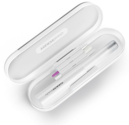 TOUCHBeauty Kit per trapano elettrico per unghie, set professionale per manicure e pedicure per unghie acriliche/gel, 6 punte da trapano, leggero, portatile, a basso rumore, con custodia da viaggio