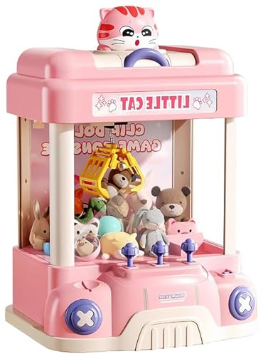 WUDLi Giocattolo afferra caramelle portatile, giocattolo macchina afferra, mini macchina arcade con artiglio, macchina afferra giocattolo con luce LED, mini distributore automatico per bambini