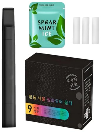 HUVZOR Juego de filtros de sabor para dejar de fumar, sin nicotina, juego de filtros de sabor con 3 filtros de sabor, repuesto para cigarrillos, sin humo, ayuda, menta