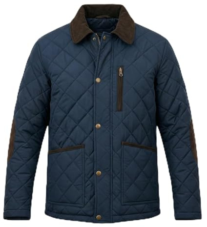 Hazy Blue Hawthorne Mens Quilted Jacket Lightweight Coat (UK, Alpha, XL, Regular, Regular, Navy)