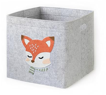 Lucky Sign - Aufbewahrungsbox Kinder faltbar Spielzeugkiste aus Filz Aufbewahrungskorb Wickeltisch für Kinderzimmer, 33x33x30cm - Welpe