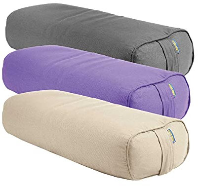 Yoga-Mad Yoga-Bolster, rechteckig, Buchweizen-Nackenrolle, 61 x 26 cm, abnehmbarer, waschbarer Bezug, ideal für Yoga, Meditation und allgemeine Unterstützung