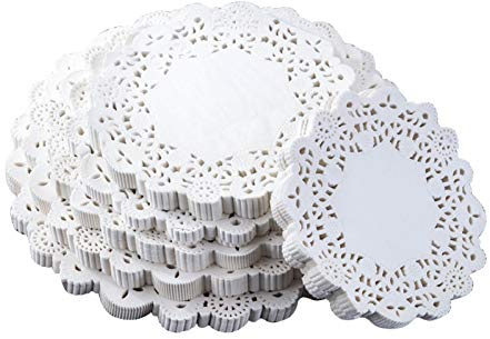 Washranp - Centrini di carta rotondi in pizzo, per torte, torte, torte, torte, feste, matrimoni, 8,9 cm