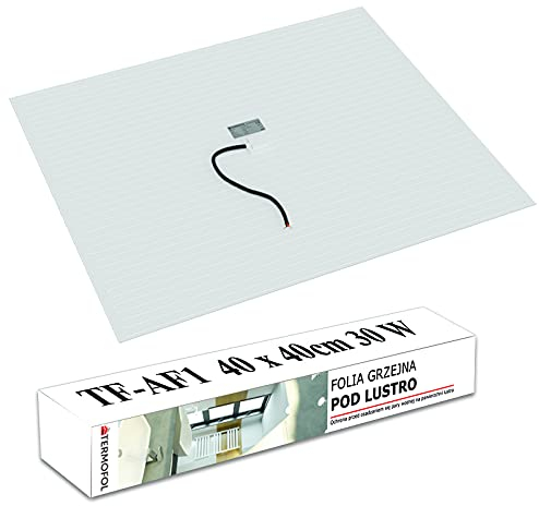 Pellicola Riscaldante Antiappannamento Termofol 230V per Specchio da Bagno - Tappetino Riscaldante Elettrico Anti-Umidità - Ideale per Specchi - Quadrata 40x40 cm(30W)