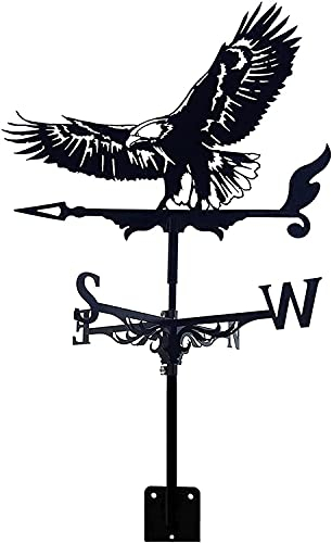 Wetterhahn fürs Dach Wetterhahn Metall Weißkopfseeadler Weathervane Mit Dachhalterung, Wetterhitzelwindrichtung Stahlwetterschiffe for Outdoor Farm Yard Dach Vane Garten