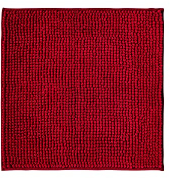 Decomira Badematte rutschfest | Als Badteppich Set kombinierbar | Badezimmer-Teppich Bad-Vorleger waschbar aus Chenille | Duschvorleger für Dusche, Badewannen, WC Vorleger | Rot - 45x45 cm