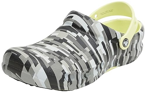 Crocs Unisex Adulto Bistro Work Graphic Clog Zueco, Black/Lime, 39/40 EU