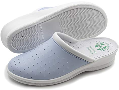 Poligono Gesundheitsschuhe für Männer und Frauen, Geschlossene Berufsschuhe, Gesunde Clogs, Bequeme orthopädische Schuhe, Anatomische Sohle,Himmelblau Frau 40