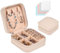 Aucuu Mini Jewellery Box, Mini PU Leather Travel Jewelry Storage Case, Double Layer Jewelry Bag for Women and Girls' Rings Earrings Necklace Earrings Rings Bracelets(Pink