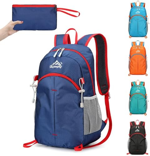 Gukasxi Ultra Lightweight Foldable Backpack, 20L Hiking Backpack Water Resistant Rucksack, Durable Packable Backpack for Men Women, for Outdoor Sport Travelling Walking Hiking Camping Biking