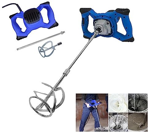 Rührwerk 2600W für Farbe, Beton, Mörtel, Putz, Kleber und Zement, mit 6-Gang-Getriebe, Soft-Start-Funktion, Arretierbarer Schalter, 0-1700 U/min Drehzahl, mit M14 Schnittstelle Rührstab