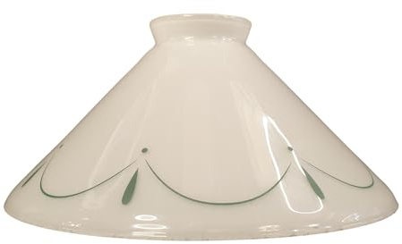 ORION LIGHTSTYLE Lampglas reservglas glas för hänglampa pendellampa vägglampa bord Ø 20 cm opal glänsande med mönster i grönt