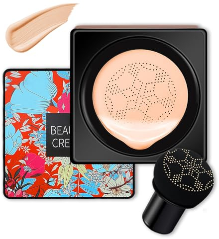 Mushroom Head CC Creme, Fond de Teint, BB Creme, Hydratant Eclaircissant Fond de Teint Couvrant Imperfections Durable Maquillage Nude (Naturelle)