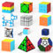 Vdealen Zauberwürfel Set, Original Speed ​​Cube von 2x2x2 3x3x3 4x4x4 Pyramid Megaminx Skewb Infinity Mirror Magic Cube Set, Zauberwürfel Puzzle Geschenk für Kinder und Erwachsene (12 Stück)