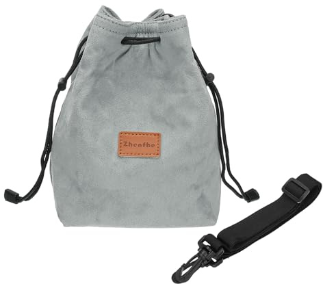 PATIKIL Borsa per Fotocamera, Custodia con Coulisse con Tracolla Regolabile Borsa Portatile per Fotocamera DSLR, Grigio, Taglia Xl