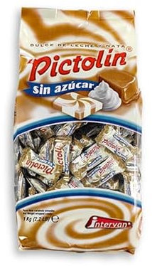 iChuches | Pictolín - Caramelos con Nata | Sin Azúcar - Sin Gluten | Bolsa 800gr | Diferentes sabores | Ideal para fiestas, regalo cortesía, piñatas, cumpleaños, etc. (Dulce de Leche)
