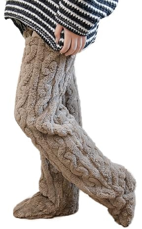 Calzini sopra il ginocchio alti pelosi scaldamuscoli lunghi in peluche calze a pantofola calzini alti fino alla coscia comodi extra spessi invernali per casa calzini termici da pavimento per interni