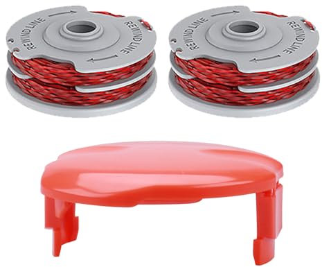 CYMYGS 2 Pack Strimmer Spool, Double Line Autofeed Spool for Flymo Strimmer Wire Standard 1.5mm 36ft Double Autofeed Lawn Mower Replacement Compatible with XT/500E/500 XT/Multitrim/Power Trim (red)
