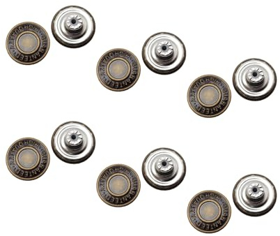 20mm Replacement Jean Tack Buttons No-Sew Metal for Denims Jackets Bronze 12 Sets