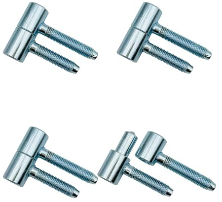 LOOTICH Charnière de Porte Ø 16x42mm Paumelles Percée en Acier Charnières Amovibles pour Cadres de Portes Intérieures et en Bois à Feuillure 4 Pièces
