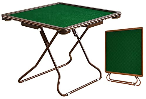 Fällbart Mahjong-bord för 4 spelare med kopphållare och låda – bärbart kortbord för Mahjong-, Poker-, Blackjack- och Dominospel