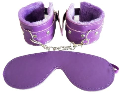 Set med handbojor och ögonmask i tjockt plysch (SECC14) (Purple) | sportutrustning för vuxna