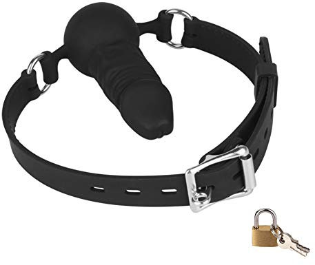 Roluck Mund Knebel mit Schloss Silikon Ball Gag Einstellbar Mundball für Frauen SM Bondage Erotik Sexspielzeug