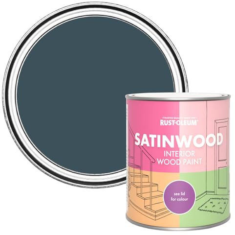 Rust-Oleum Blue Satinwood Interior Wood Paint - Evening Blue 750ml