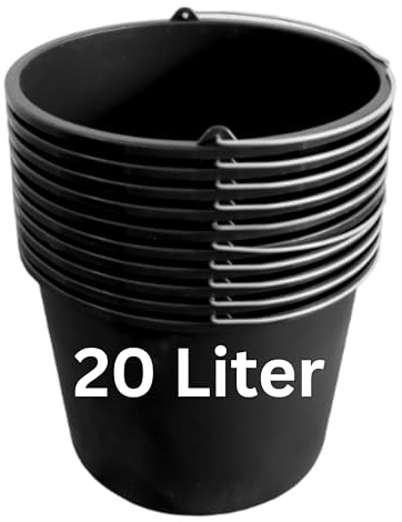 ViD® 10 secchi per malta / cemento da 20 litri | Ø 37 x 28 cm | secchiello per tacchino/secchio per cemento