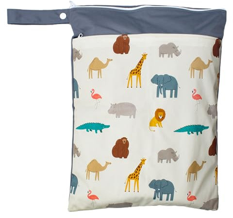 JJHXM Bolsa Impermeable 30*40cm con 2 Cremalleras para Ropa Sucia, Pañales y Mudas Infantiles - Viaje, Playa y Piscina