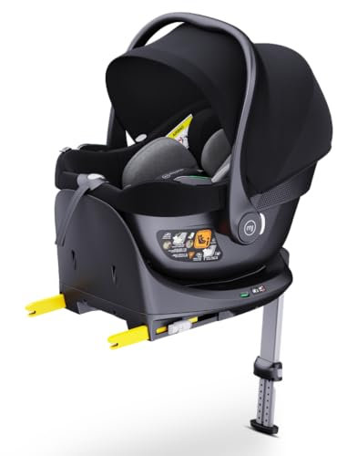 my junior® BEAM Bundle, i-Size, optional mit drehbarer 360° oder fester ISOFIX Station (BEAM Babyschale + ISOFIX Base Static, Black)