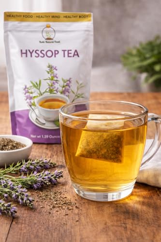 Hyssop Tea Bags – 100% Pure Hyssop Leaves, Caffeine Free Herbal Tea Bags, Natural Herbal Tea, 30 Count (1.59 Ounces
